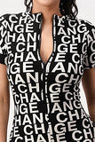 CHANGE Graphic Print Short Romper