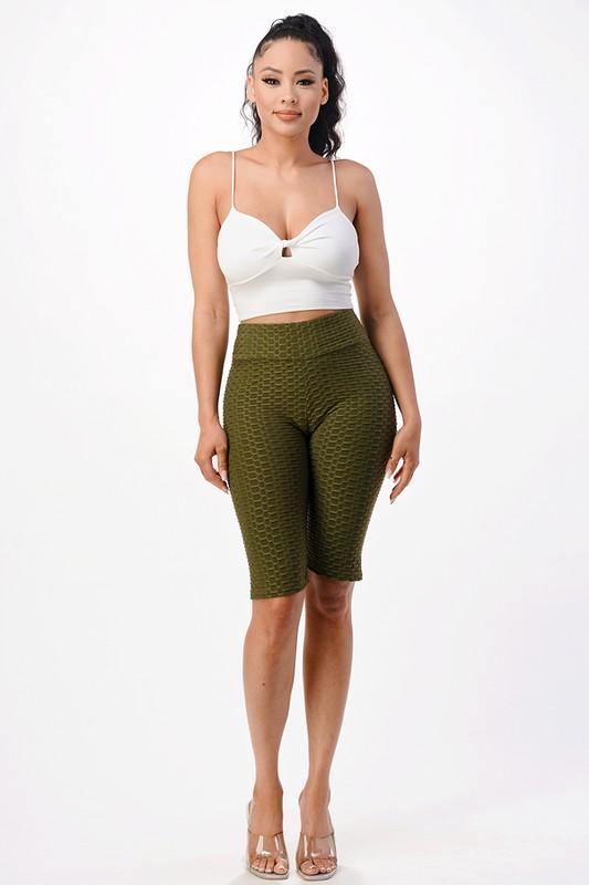 Black Bubble Textured  Shorts - Paelyn Boutique