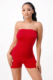 Sleevless Strapless Band Short Romper - Paelyn Boutique