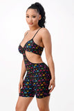 Luxury Print Cross Back Band Bra Set