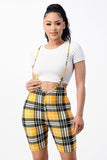 PLAID Short Overall 2 Piece Set with Short Sleeve Top