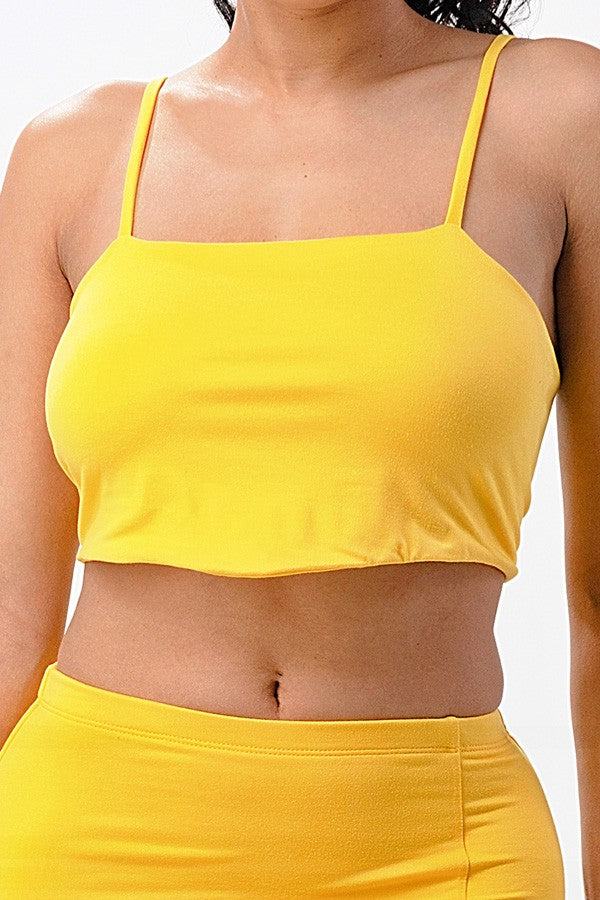 Yellow & Brown Plaid Print Co ord Set, Bandeau Tube Crop Top, Bodycon Mini  Skirt, Two Piece Set, Plus Size