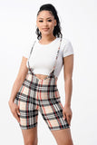 PLAID Short Overall 2 Piece Set with Short Sleeve Top